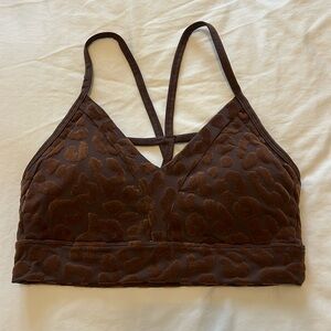 balance athletica/vitality lux brown leopard bra size medium